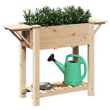 vidaXL Garden Planter Beige 111 x 37 x 76.5 cm Solid Spruce Wood