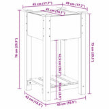 vidaXL Tuin Plantpot Beige 45 x 45 x 76,5 cm Massief Vurenhout
