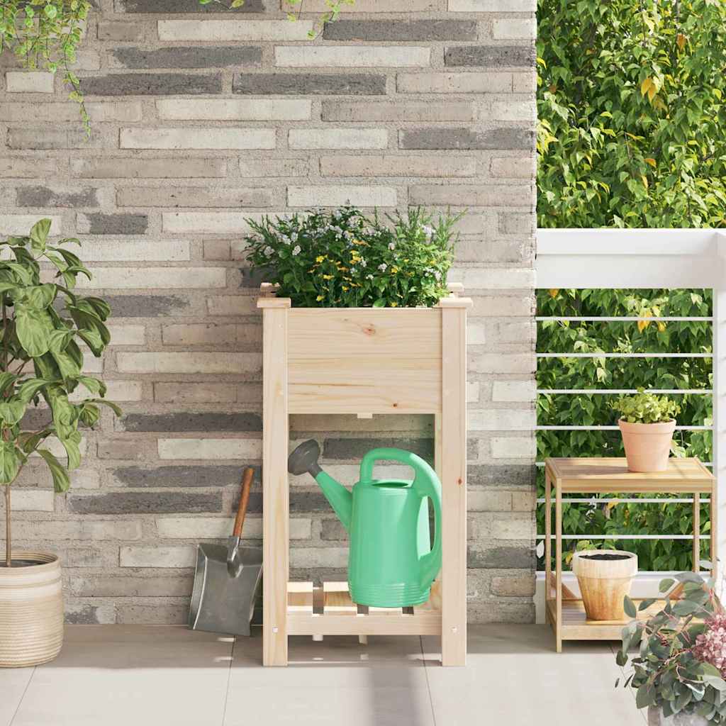 vidaXL Tuin Plantpot Beige 45 x 45 x 76,5 cm Massief Vurenhout