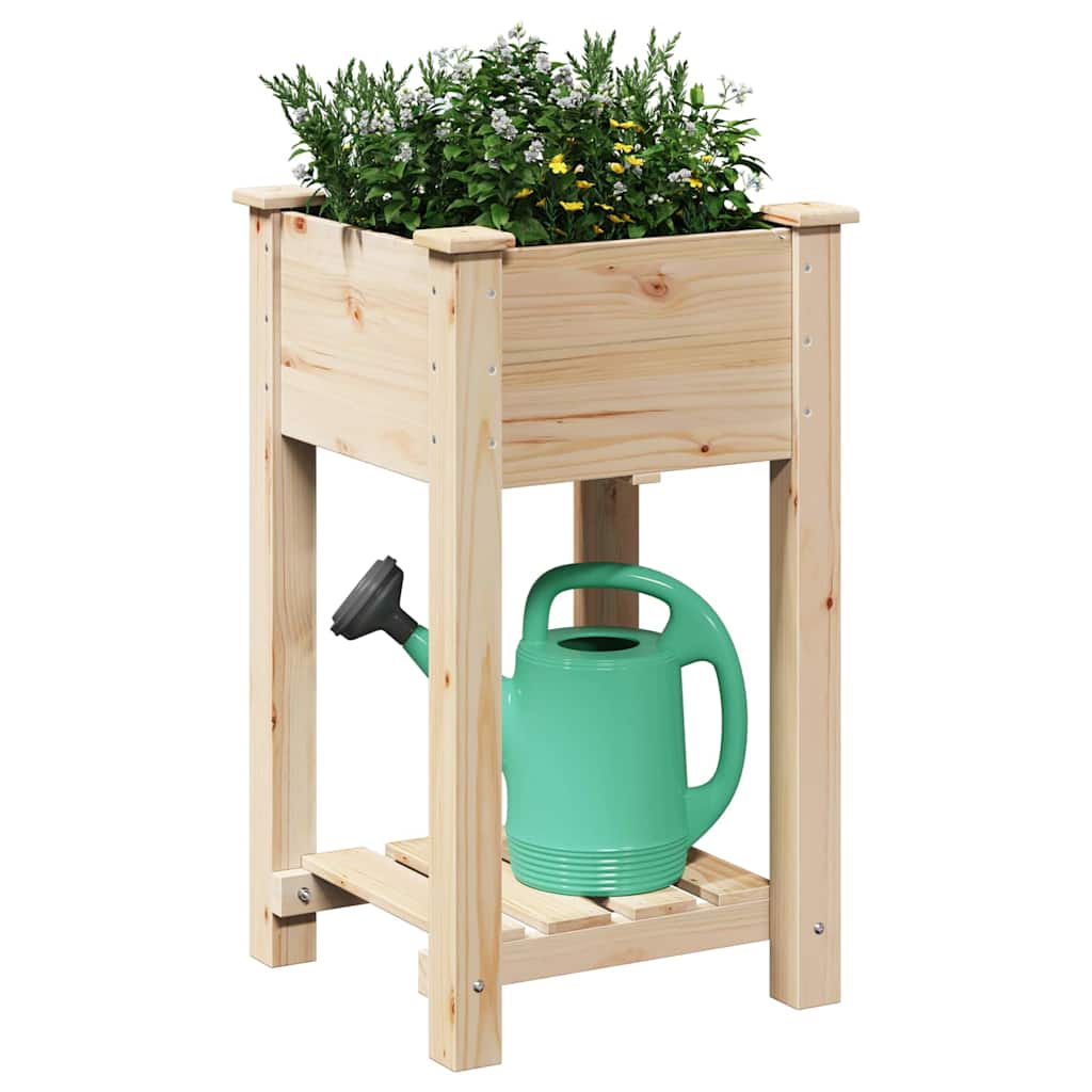 vidaXL Tuin Plantpot Beige 45 x 45 x 76,5 cm Massief Vurenhout
