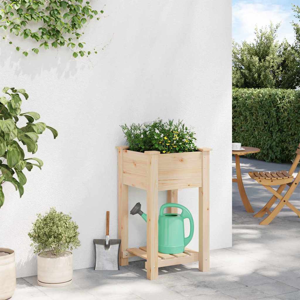 vidaXL Tuin Plantpot Beige 45 x 45 x 76,5 cm Massief Vurenhout