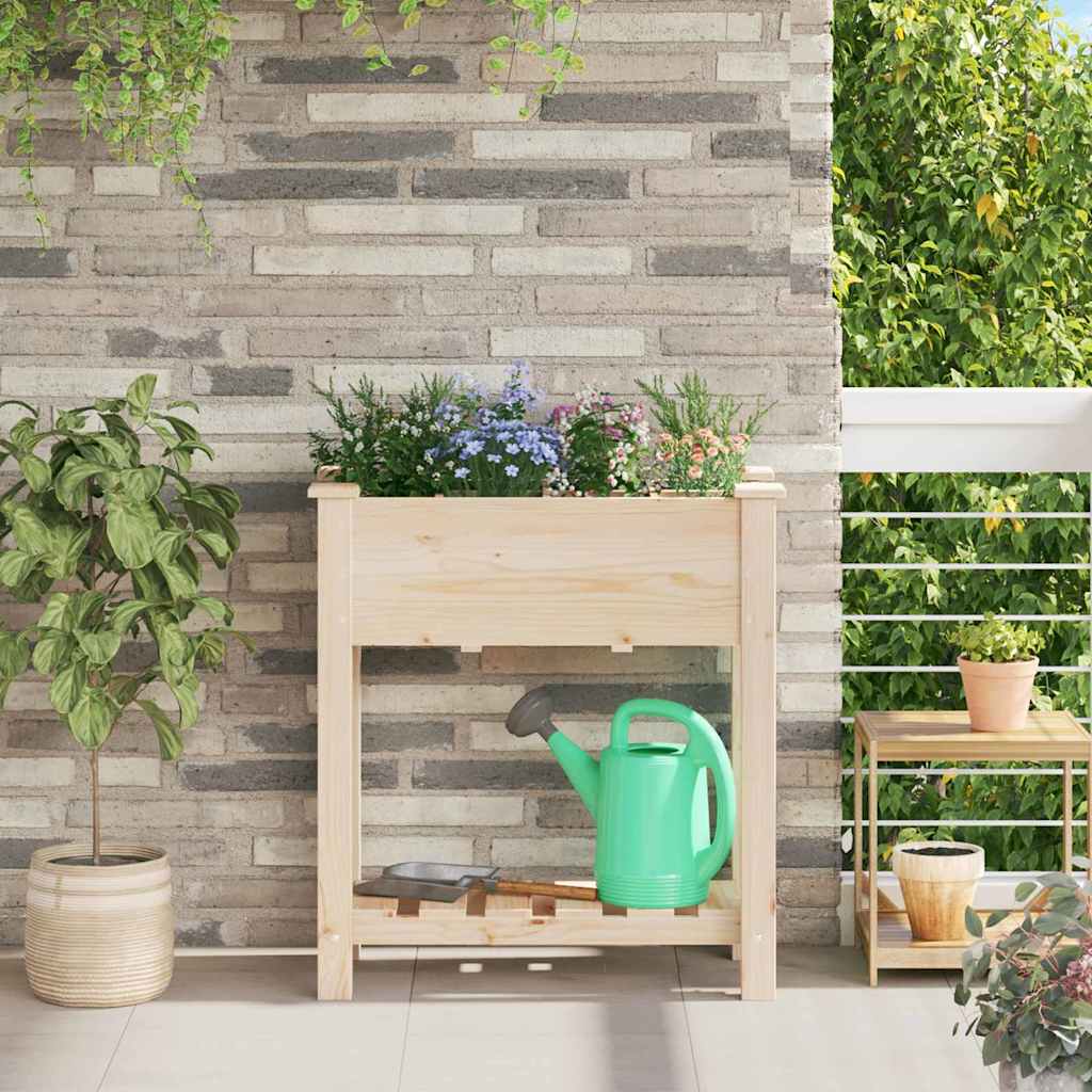 vidaXL Tuin Plantpot Beige 71 x 37 x 76,5 cm Massief Vurenhout