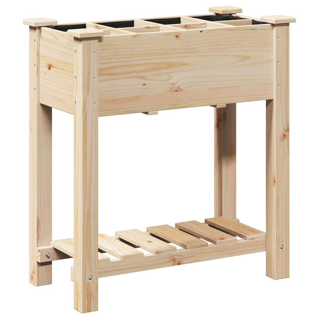 vidaXL Tuin Plantpot Beige 71 x 37 x 76,5 cm Massief Vurenhout