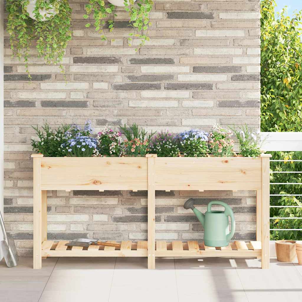 vidaXL Tuin Plantpot Beige 71 x 37 x 76,5 cm Massief Vurenhout