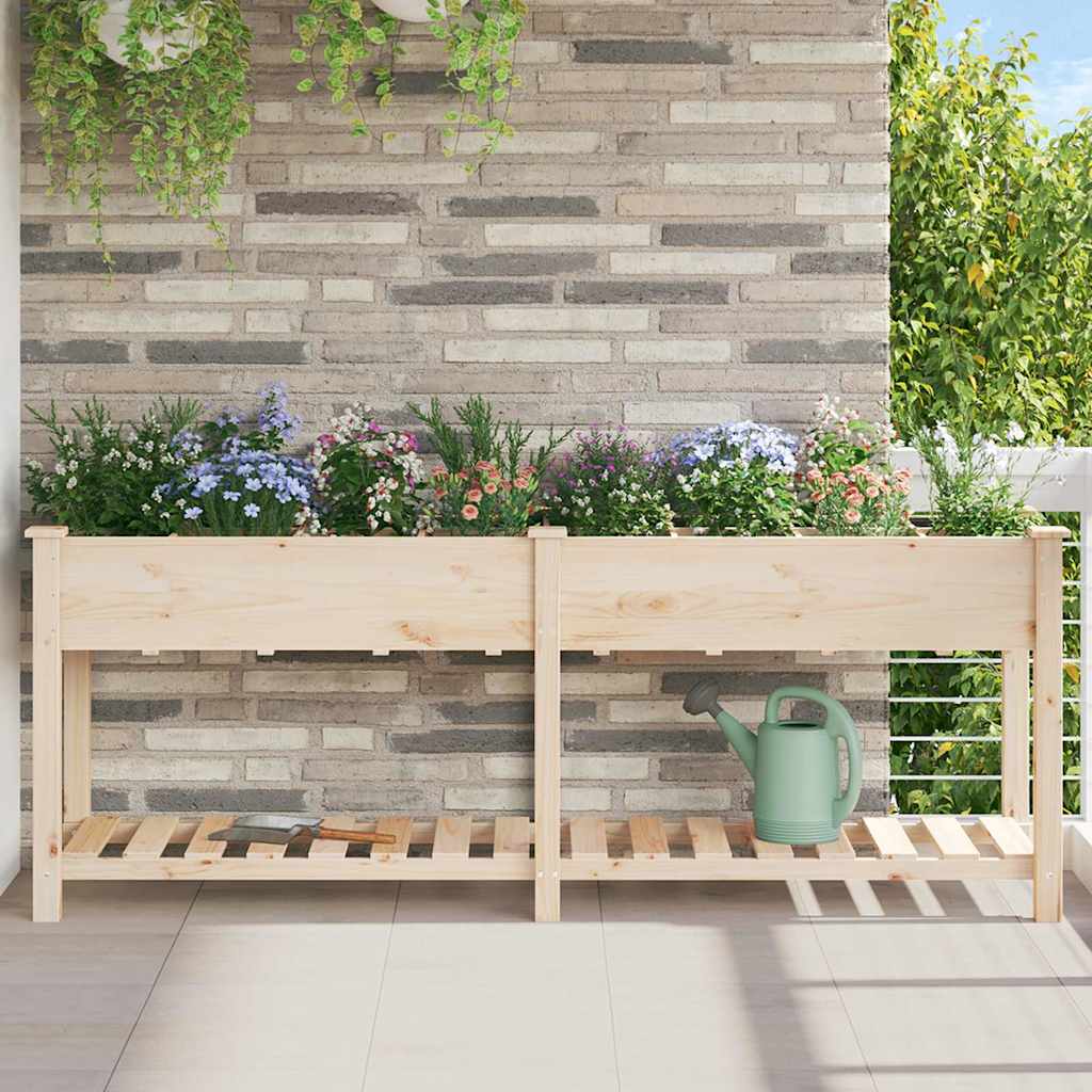 vidaXL Tuin Plantpot Beige 71 x 37 x 76,5 cm Massief Vurenhout