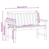 vidaXL Tuinbank Wit 120 x 59 x 88 cm HDPE
