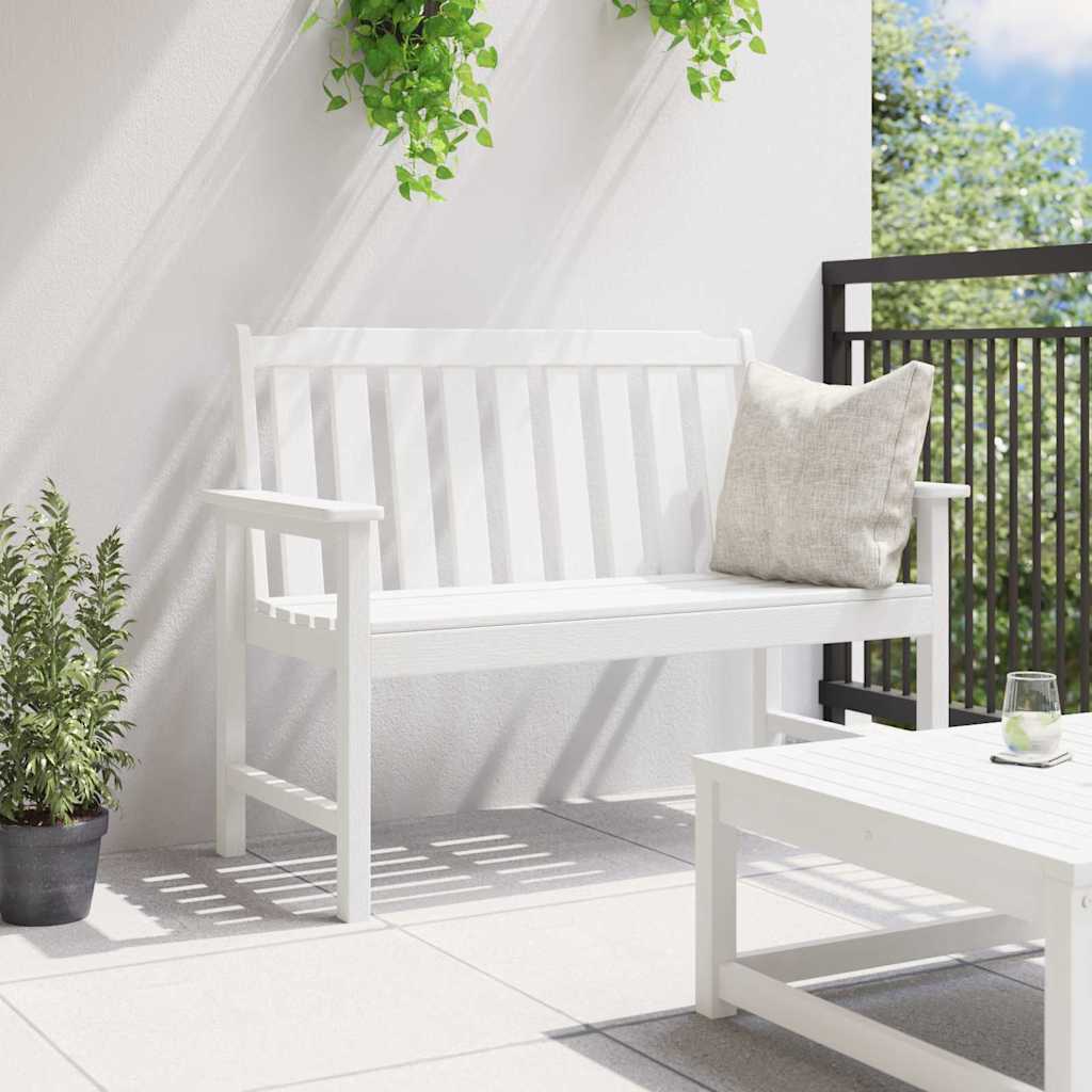 vidaXL Tuinbank Wit 120 x 59 x 88 cm HDPE