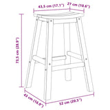 vidaXL Barkruk 2 pcs Wit 52 x 43 x 73,5 cm HDPE