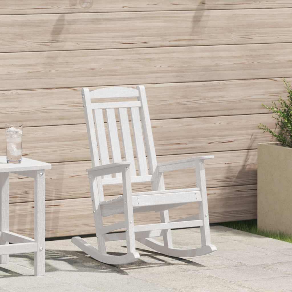 vidaXL Garden Rocking Chair White 92 x 70 x 108 cm HDPE