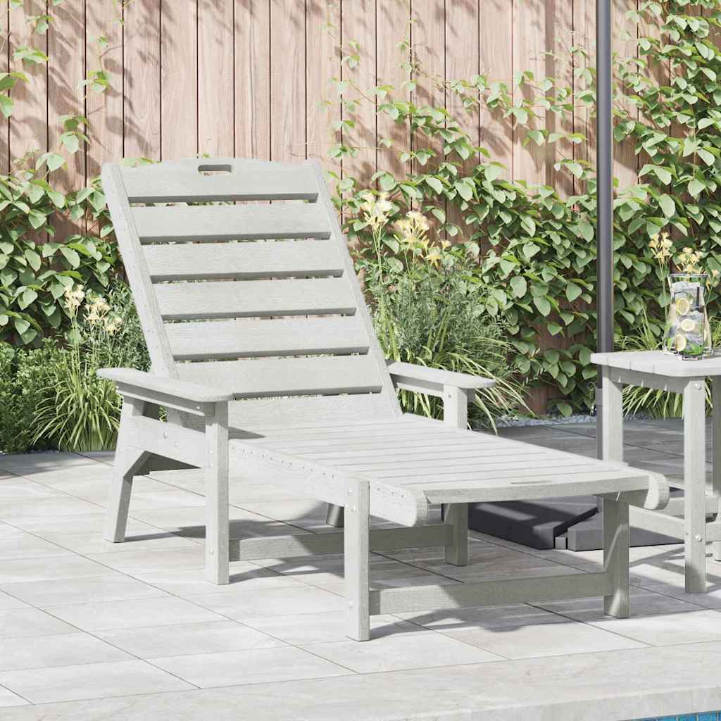 vidaXL Ligstoel Wit 195,5 x 53 x 98,5 cm HDPE