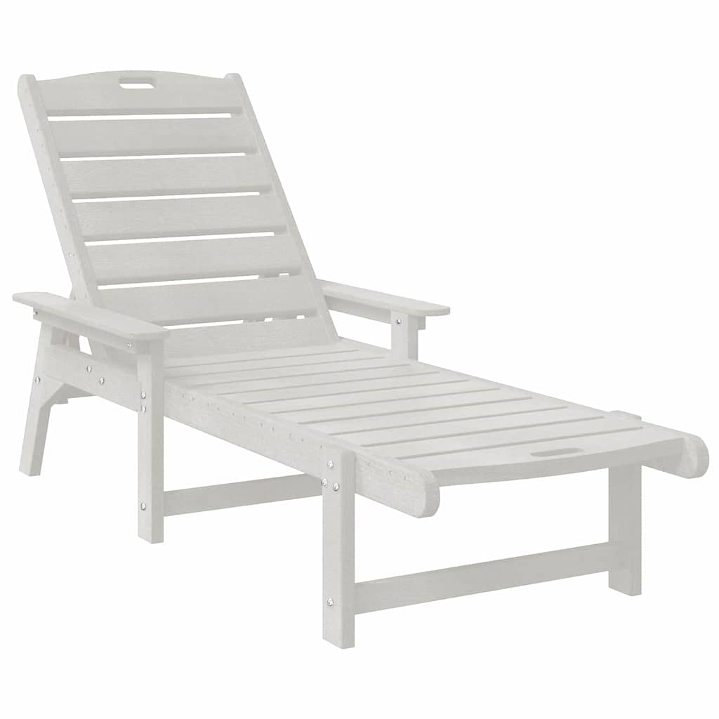 vidaXL Ligstoel Wit 195,5 x 53 x 98,5 cm HDPE