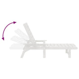 vidaXL Ligstoel Wit 195,5 x 53 x 98,5 cm HDPE