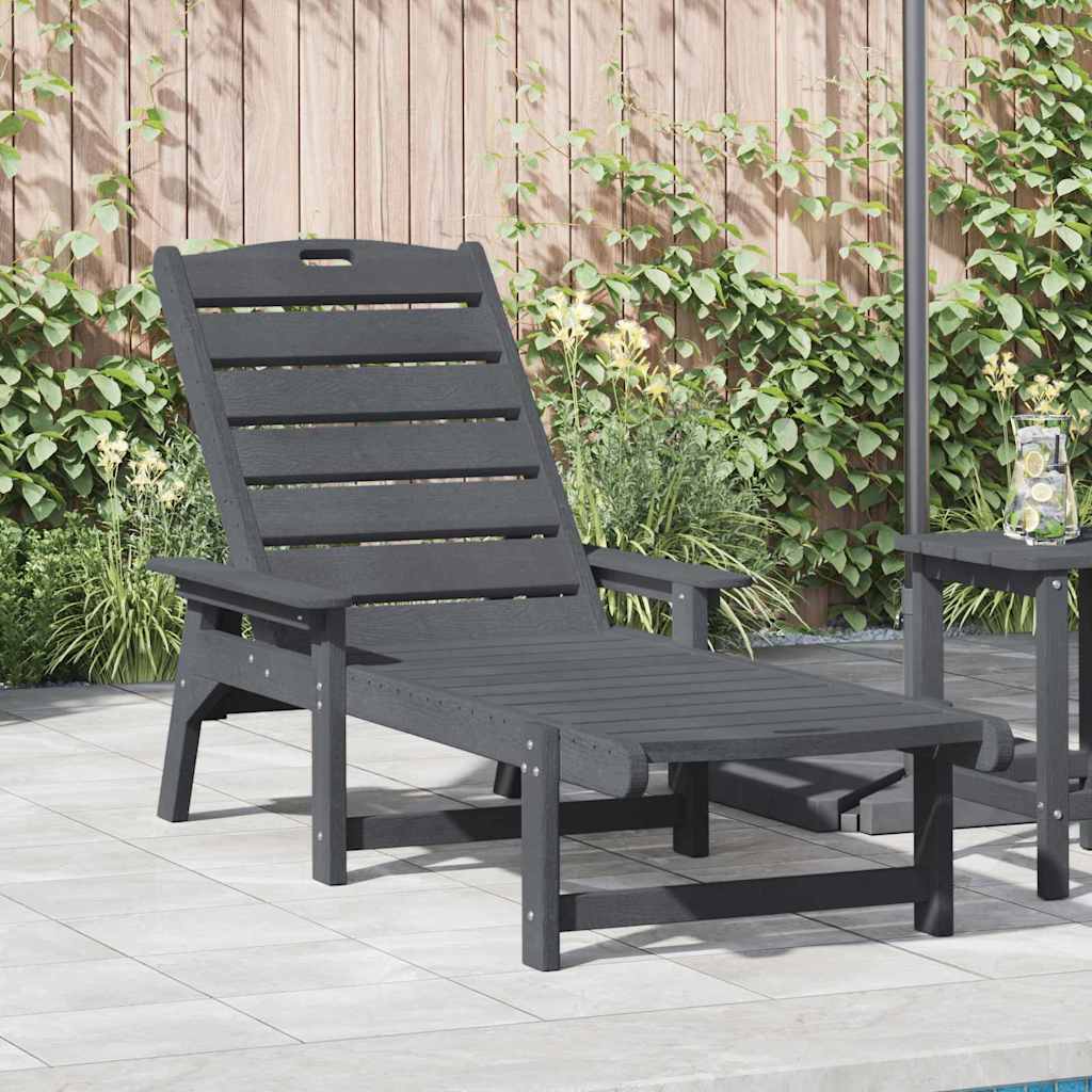 vidaXL Ligstoel Wit 195,5 x 53 x 98,5 cm HDPE