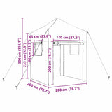 vidaXL Kas met Pop-up Frame met dak Groen 200 x 200 x 300 cm IJzer
