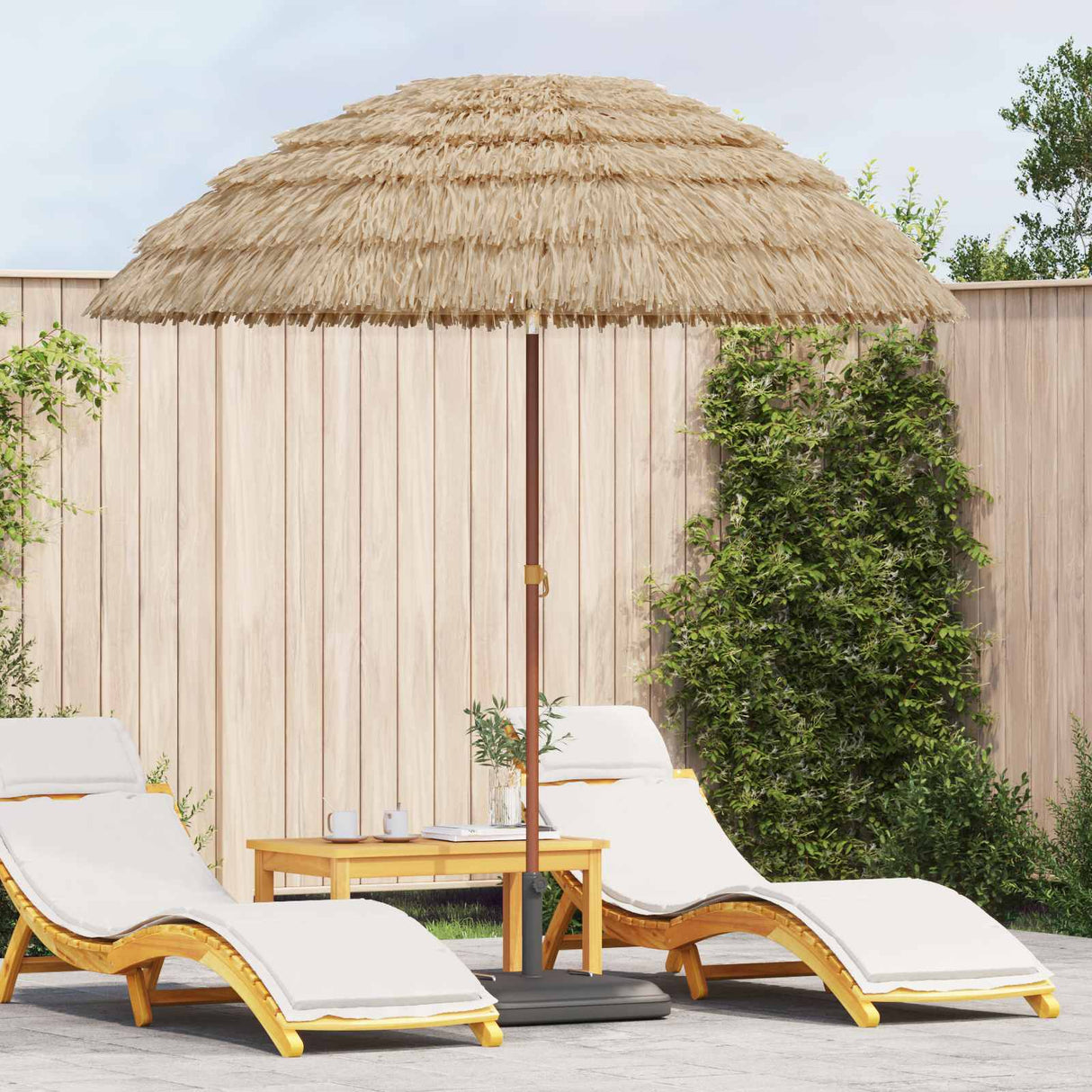 vidaXL Tuinparasol Naturel 160 x 160 x 196 cm