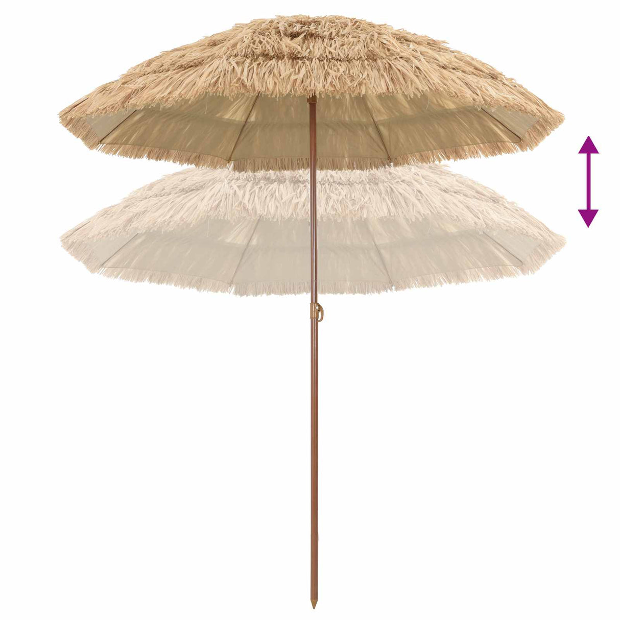vidaXL Strandparasol Naturel 255 x 255 x 255 cm Polyester en Staal