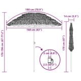 vidaXL Strandparasol Naturel 255 x 255 x 255 cm Polyester en Staal