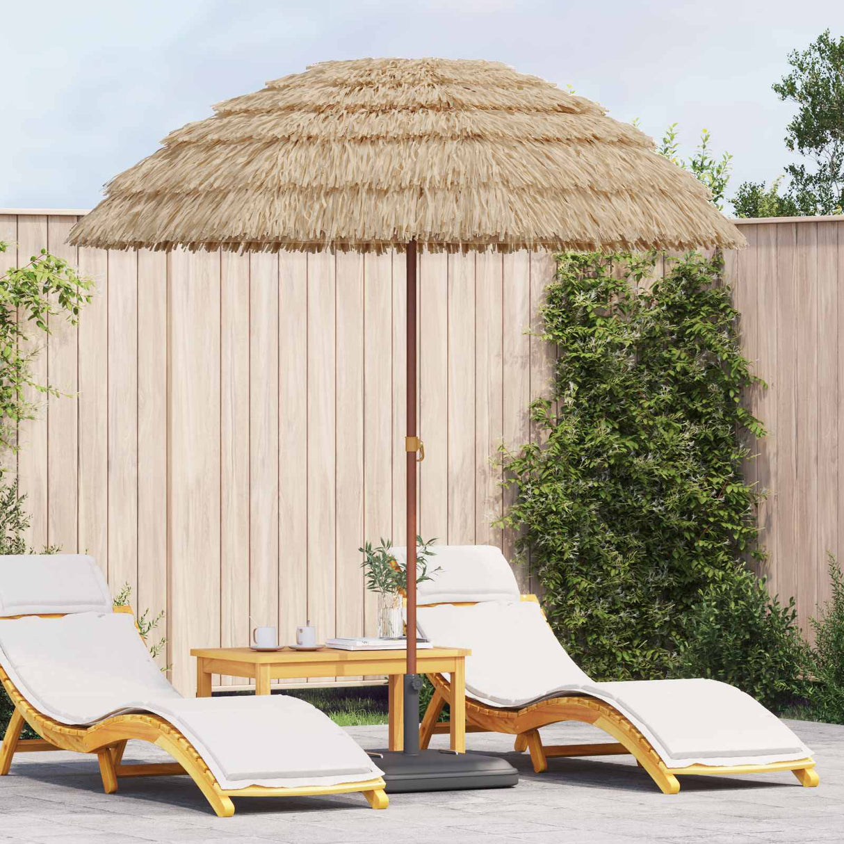 vidaXL Strandparasol Naturel 255 x 255 x 255 cm Polyester en Staal