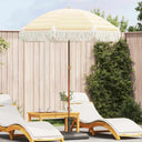 vidaXL Beach Parasol Yellow and White 160 x 160 x 196 cm Polyester and Steel