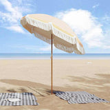 vidaXL Beach Parasol Yellow and White 160 x 160 x 196 cm Polyester and Steel