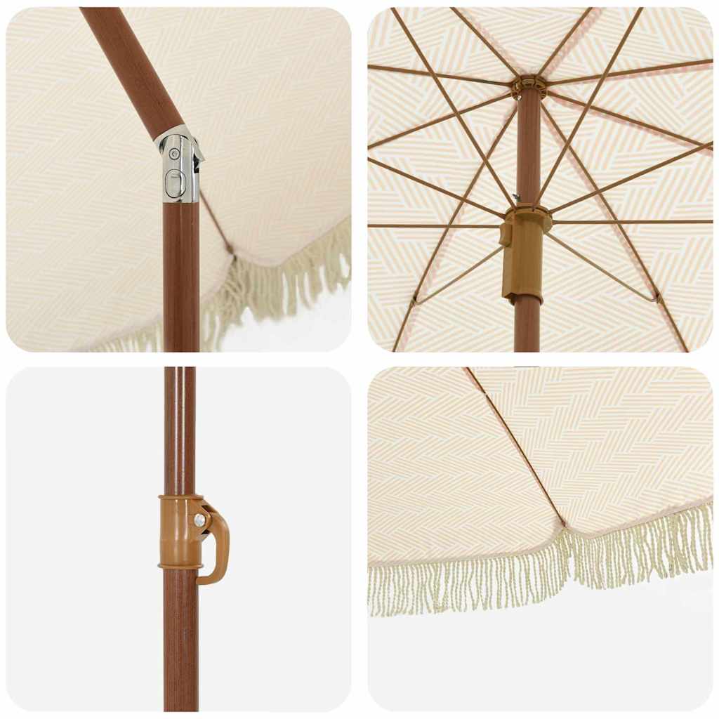 vidaXL Beach Parasol Yellow and White 160 x 160 x 196 cm Polyester and Steel