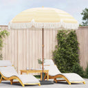 vidaXL Beach Umbrella Yellow and White 205 x 205 x 210 cm Polyester and Steel