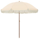vidaXL Beach Umbrella Yellow and White 205 x 205 x 210 cm Polyester and Steel