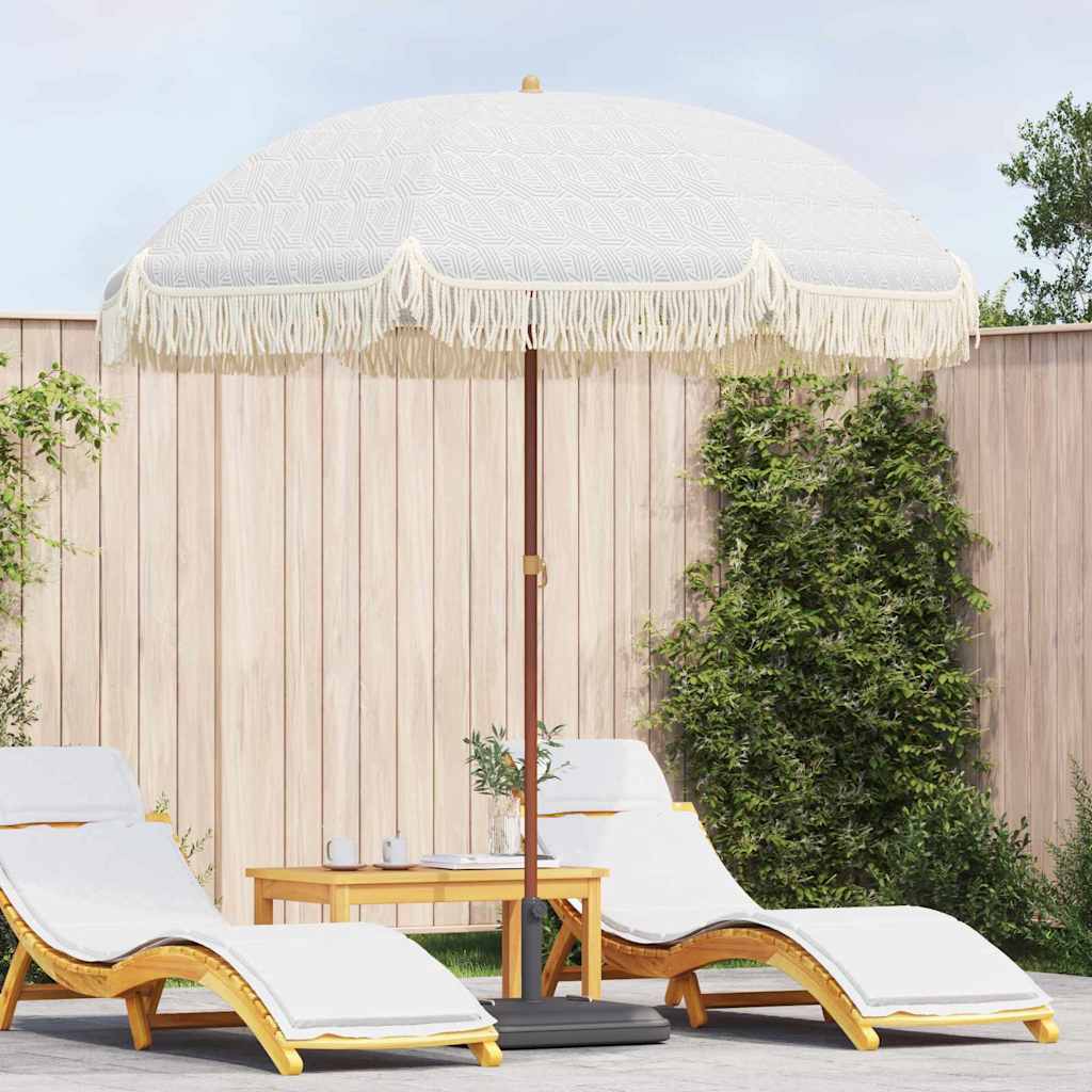 vidaXL Beach Umbrella Yellow and White 205 x 205 x 210 cm Polyester and Steel