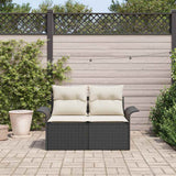 vidaXL Tuin Sofa met kussen Zwart 141 x 62 x 69cm poly rattan