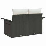 vidaXL Tuin Sofa met kussen Zwart 141 x 62 x 69cm poly rattan