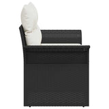 vidaXL Tuin Sofa met kussen Zwart 141 x 62 x 69cm poly rattan