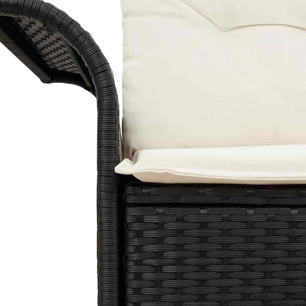 vidaXL Tuin Sofa met kussen Zwart 141 x 62 x 69cm poly rattan
