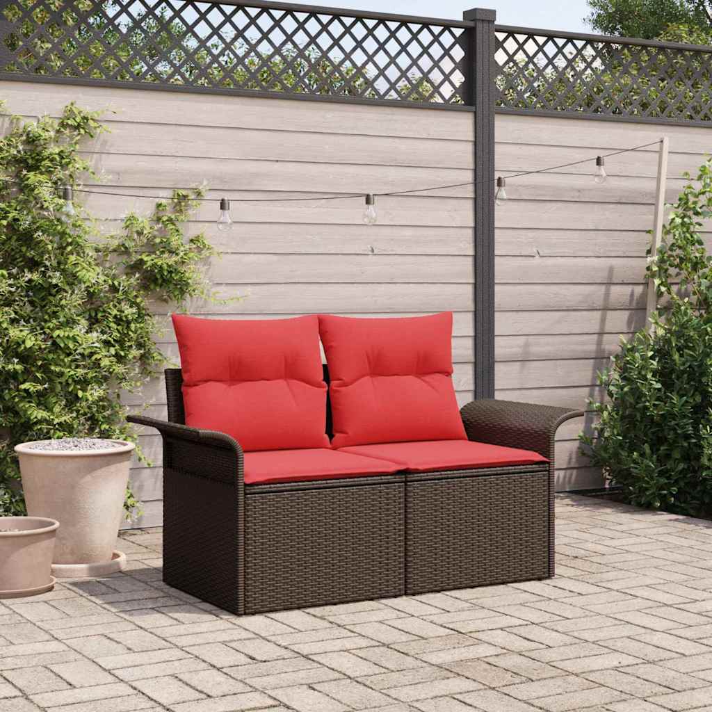 vidaXL Garden Sofa with Cushion 141 x 62 x 69 cm Poly Rattan