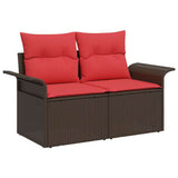 vidaXL Garden Sofa with Cushion 141 x 62 x 69 cm Poly Rattan