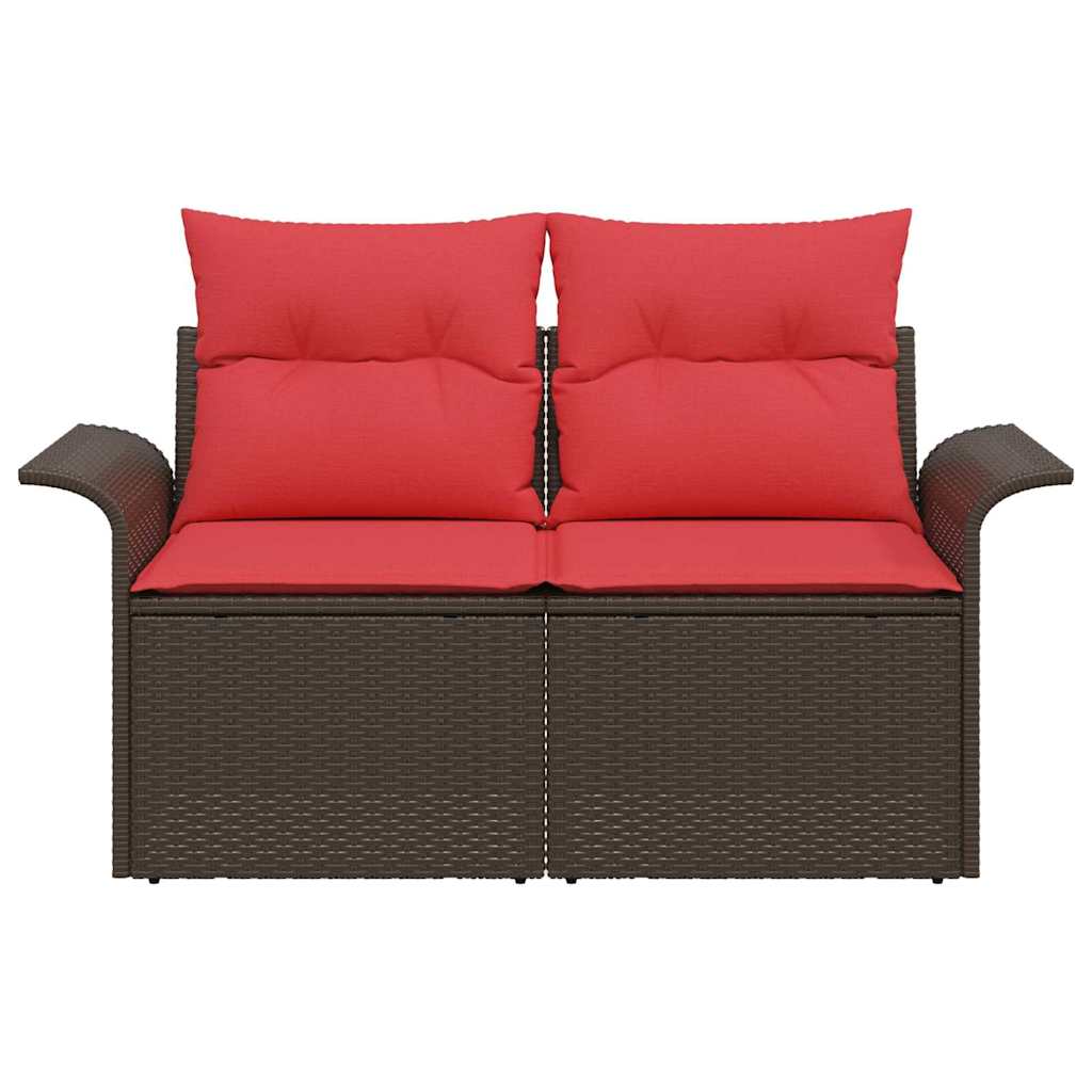 vidaXL Garden Sofa with Cushion 141 x 62 x 69 cm Poly Rattan