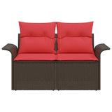 vidaXL Garden Sofa with Cushion 141 x 62 x 69 cm Poly Rattan