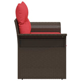 vidaXL Garden Sofa with Cushion 141 x 62 x 69 cm Poly Rattan