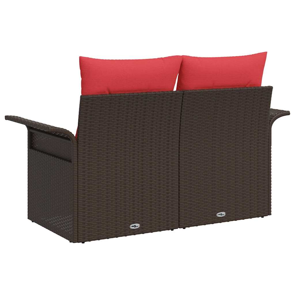 vidaXL Garden Sofa with Cushion 141 x 62 x 69 cm Poly Rattan