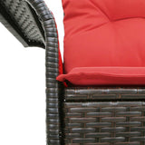vidaXL Garden Sofa with Cushion 141 x 62 x 69 cm Poly Rattan