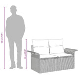 vidaXL Garden Sofa with Cushion 141 x 62 x 69 cm Poly Rattan