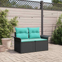 vidaXL Garden Sofa with Cushion 141 x 62 x 69 cm Poly Rattan