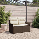 vidaXL Tuin Sofa met kussen Zwart 141 x 62 x 69cm poly rattan