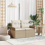 vidaXL Tuin Sofa met kussen Zwart 141 x 62 x 69cm poly rattan