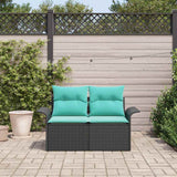 vidaXL Garden Sofa with Cushion 141 x 62 x 69 cm Poly Rattan