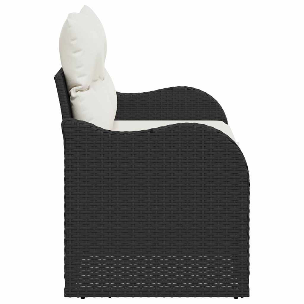 vidaXL Tuin Sofa met kussen Zwart 121 x 62 x 69cm poly rattan