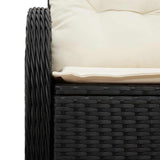vidaXL Tuin Sofa met kussen Zwart 121 x 62 x 69cm poly rattan