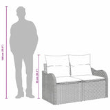 vidaXL Tuin Sofa met kussen Zwart 121 x 62 x 69cm poly rattan