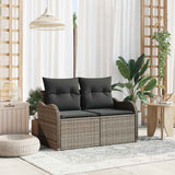 vidaXL Tuin Sofa met kussen Zwart 121 x 62 x 69cm poly rattan