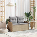 vidaXL Tuin Sofa met kussen Zwart 121 x 62 x 69cm poly rattan