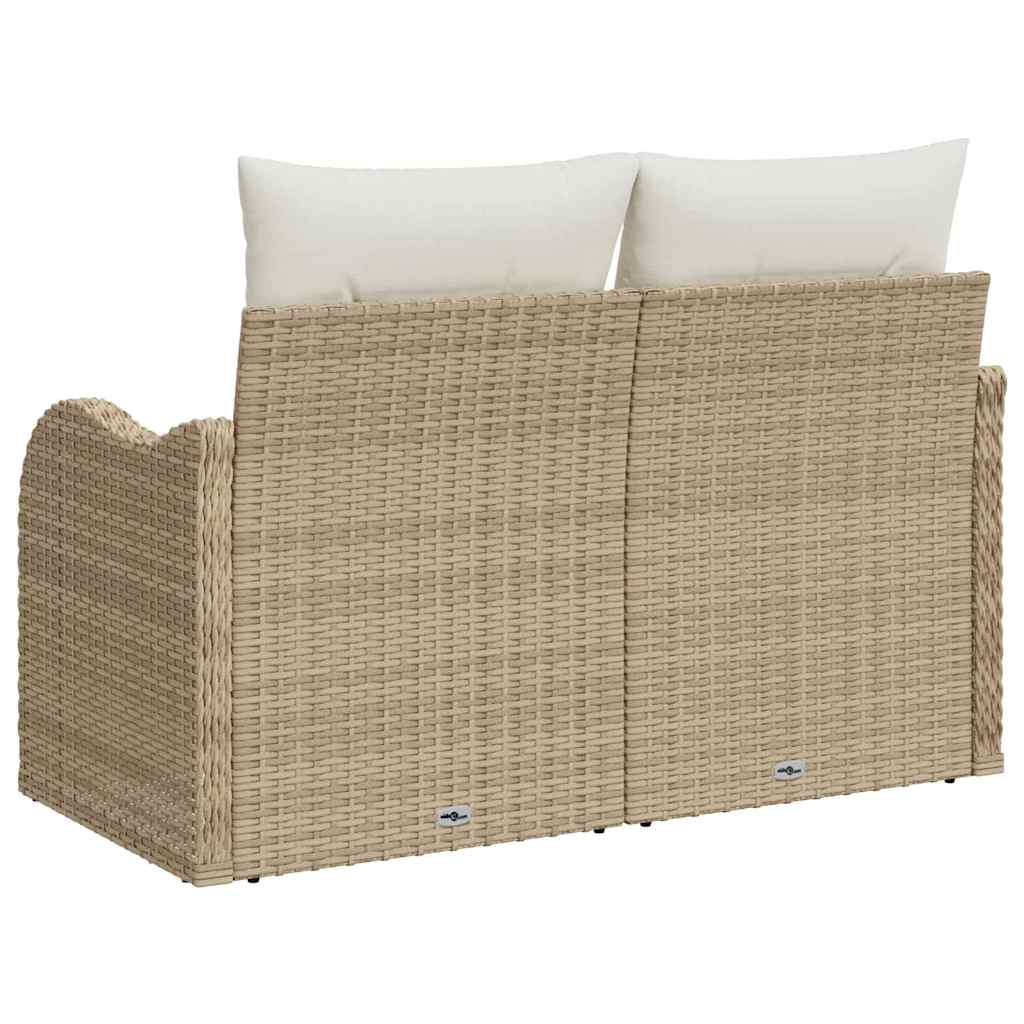 vidaXL Tuin Sofa met kussen Zwart 121 x 62 x 69cm poly rattan